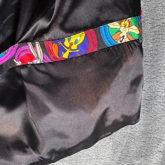 VINTAGE 1993 LOONEY TUNES MANIA 100% SILK VEST Men XL Bugs Taz Daffy Marvin - Picture 3 of 8